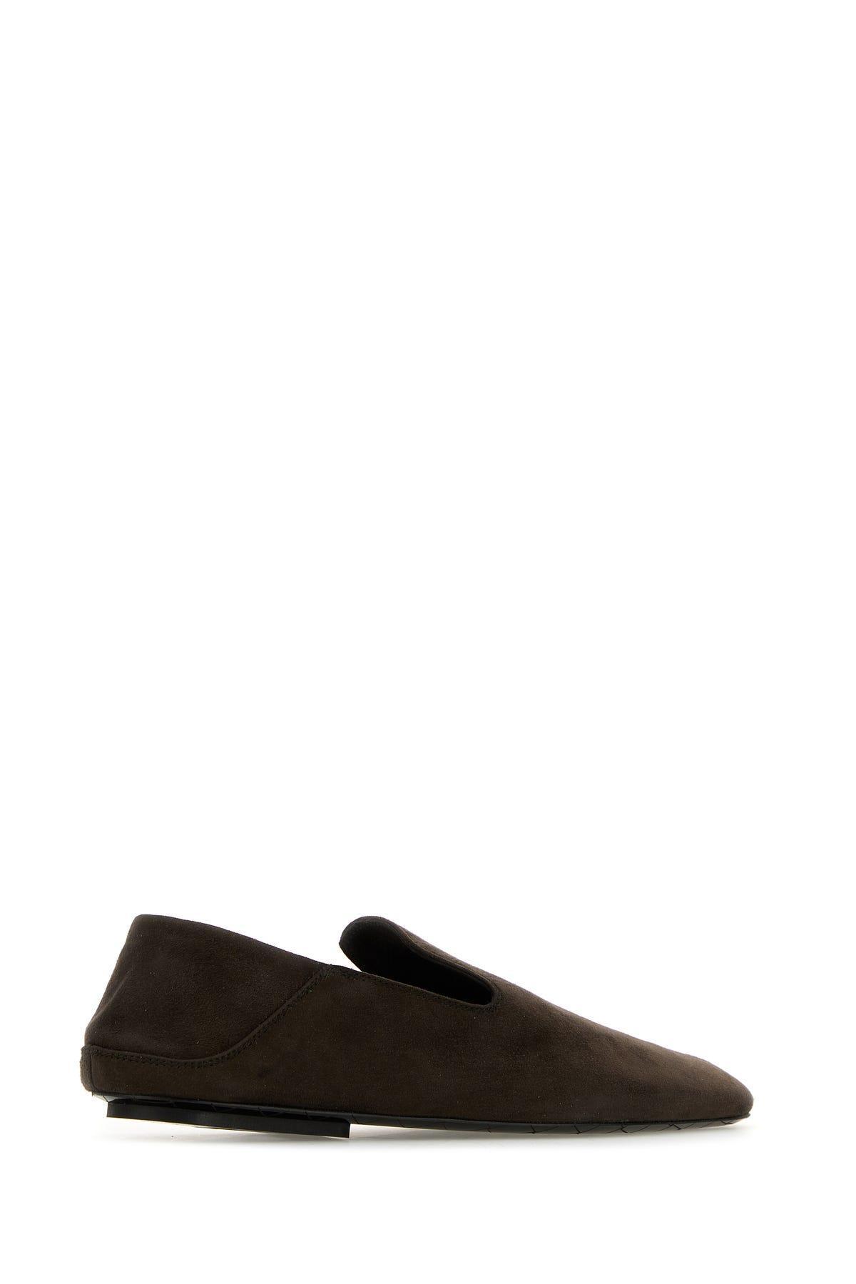 Dark Brown Suede Slip Loafers Product Image