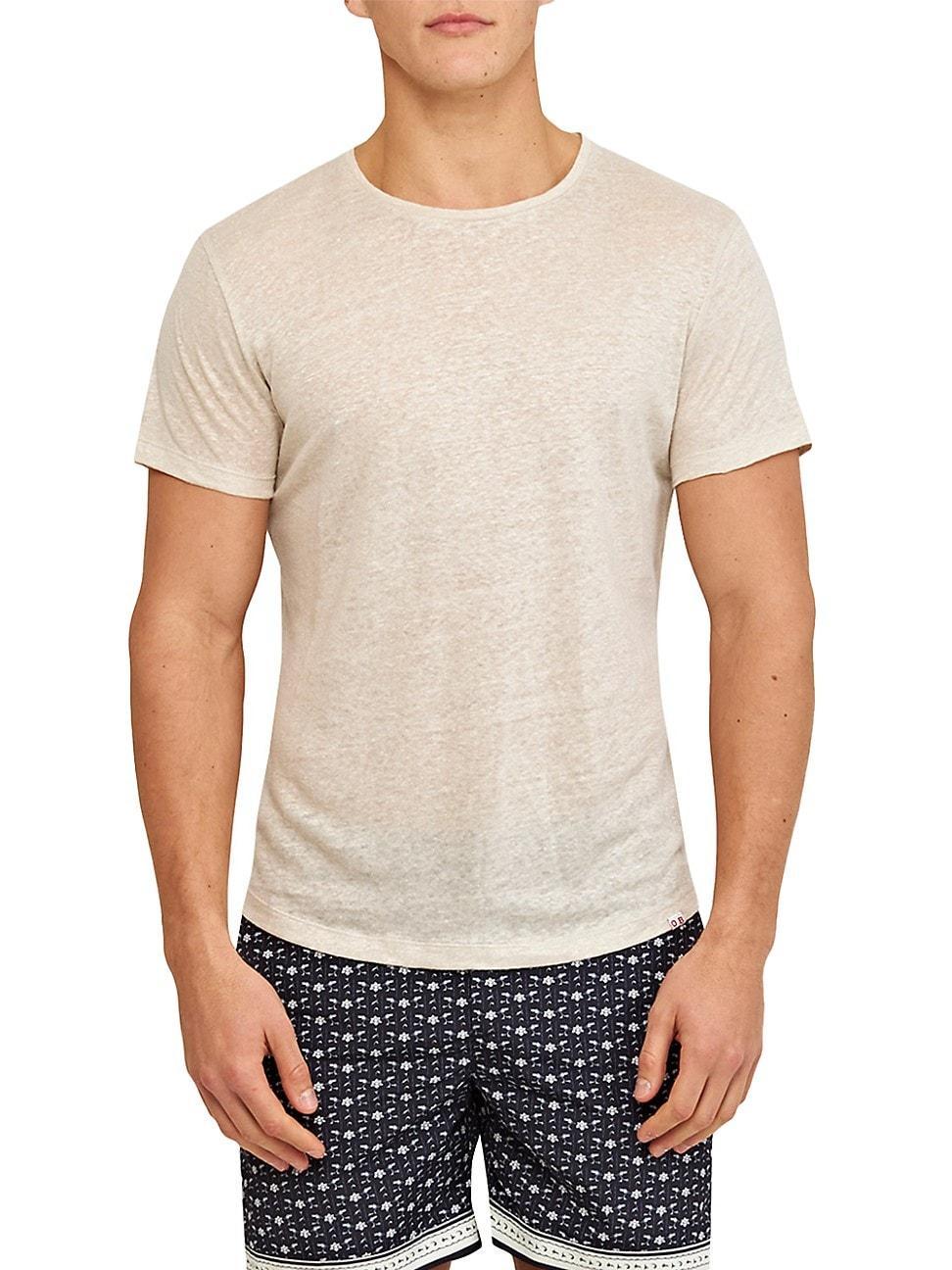 Mens Linen Crewneck T-Shirt Product Image