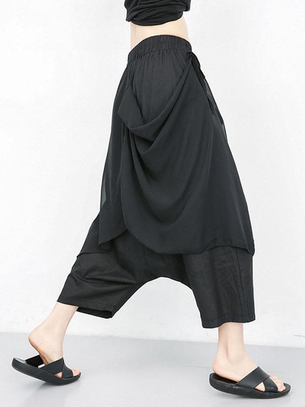 Harem Pants Loose Pleated Solid Color Ninth Pants Product Image