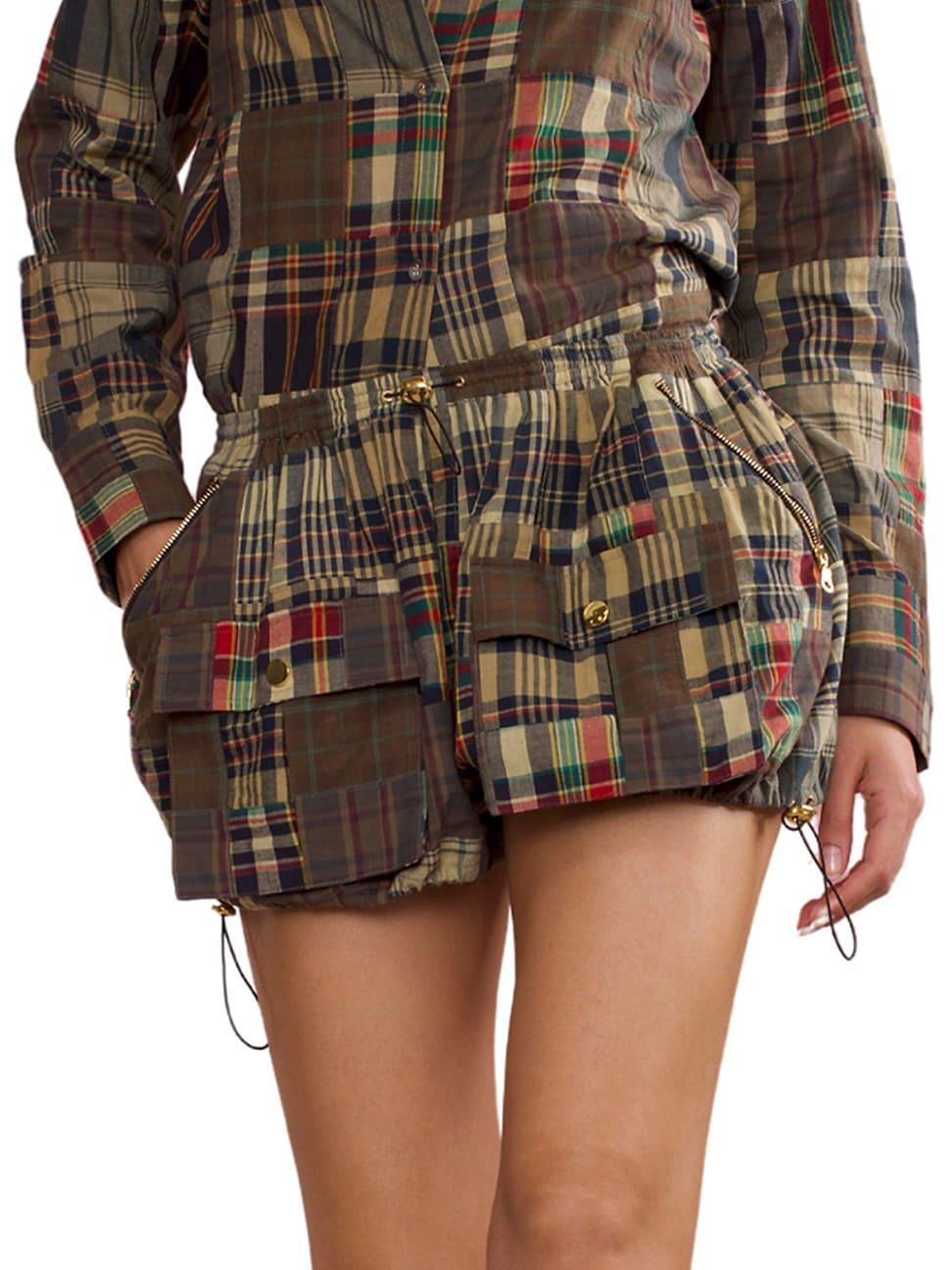 Womens Madras Plaid Cargo Bloomer Shorts Product Image