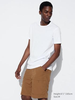 Mens Dry Crew Neck Short-Sleeve Color T-Shirt with Quick-Drying White 2XS UNIQLO US Product Image