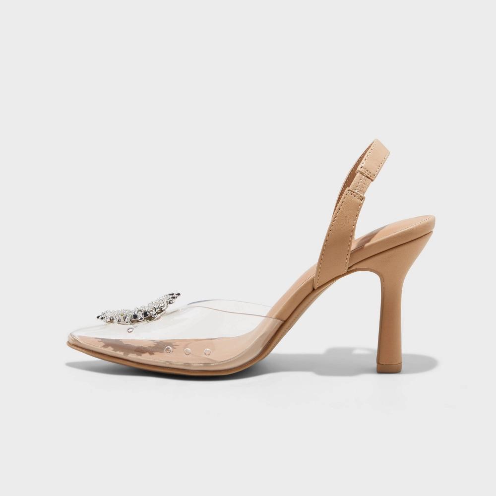 Women's Misty Slingback Heels - A New Day™ Clear 8 Product Image