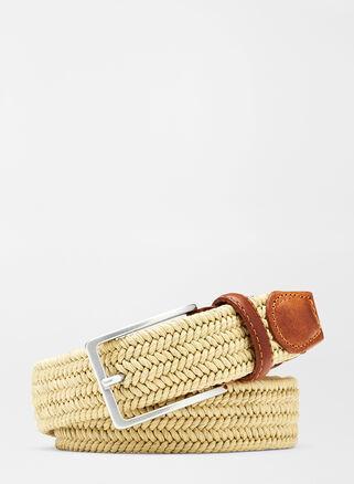 Peter Millar Mens Waxed Braided Belt | Color: Khaki | Size: 42 Product Image