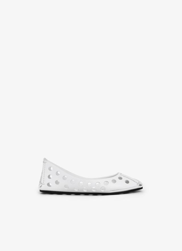 White PERFO BALLET FLATS IN CALFSKIN Product Image