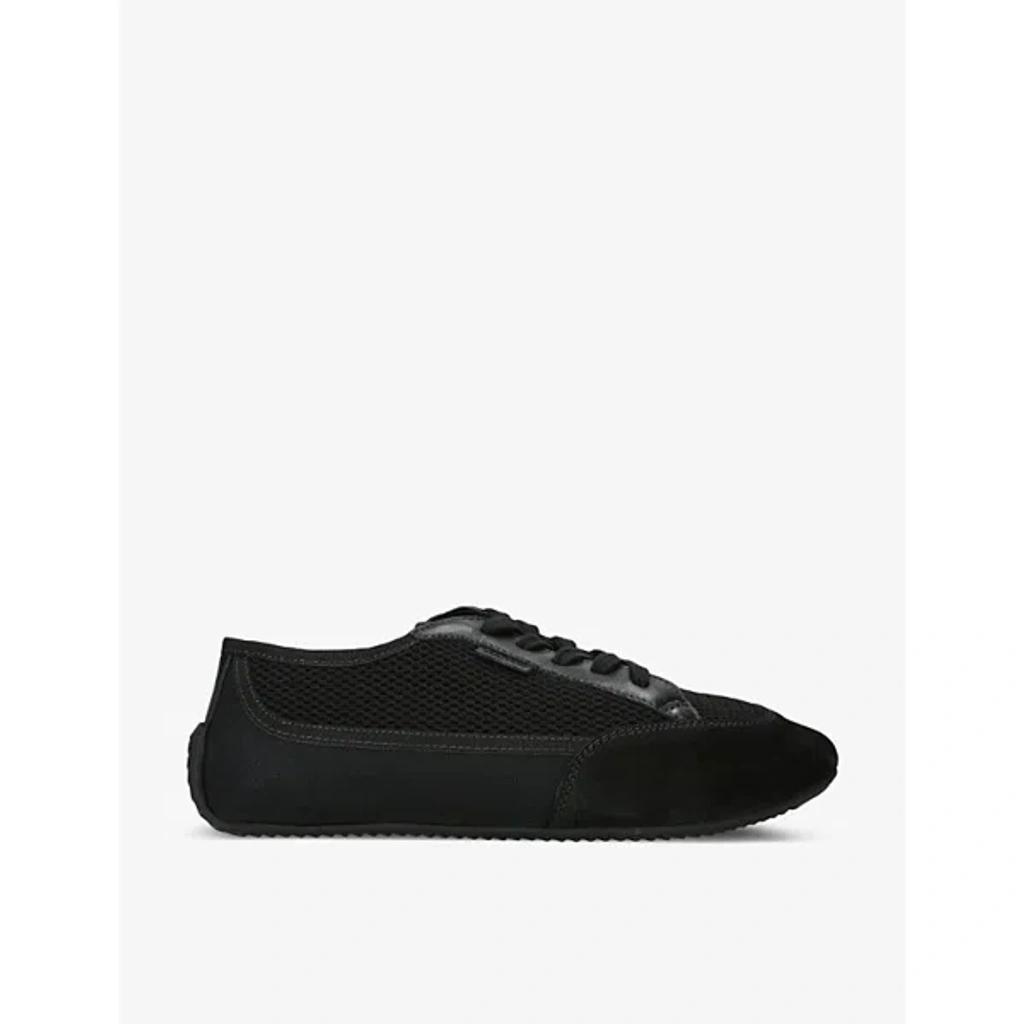 Womens Black Bonnie Mesh And Suede Low-top Trainers Product Image