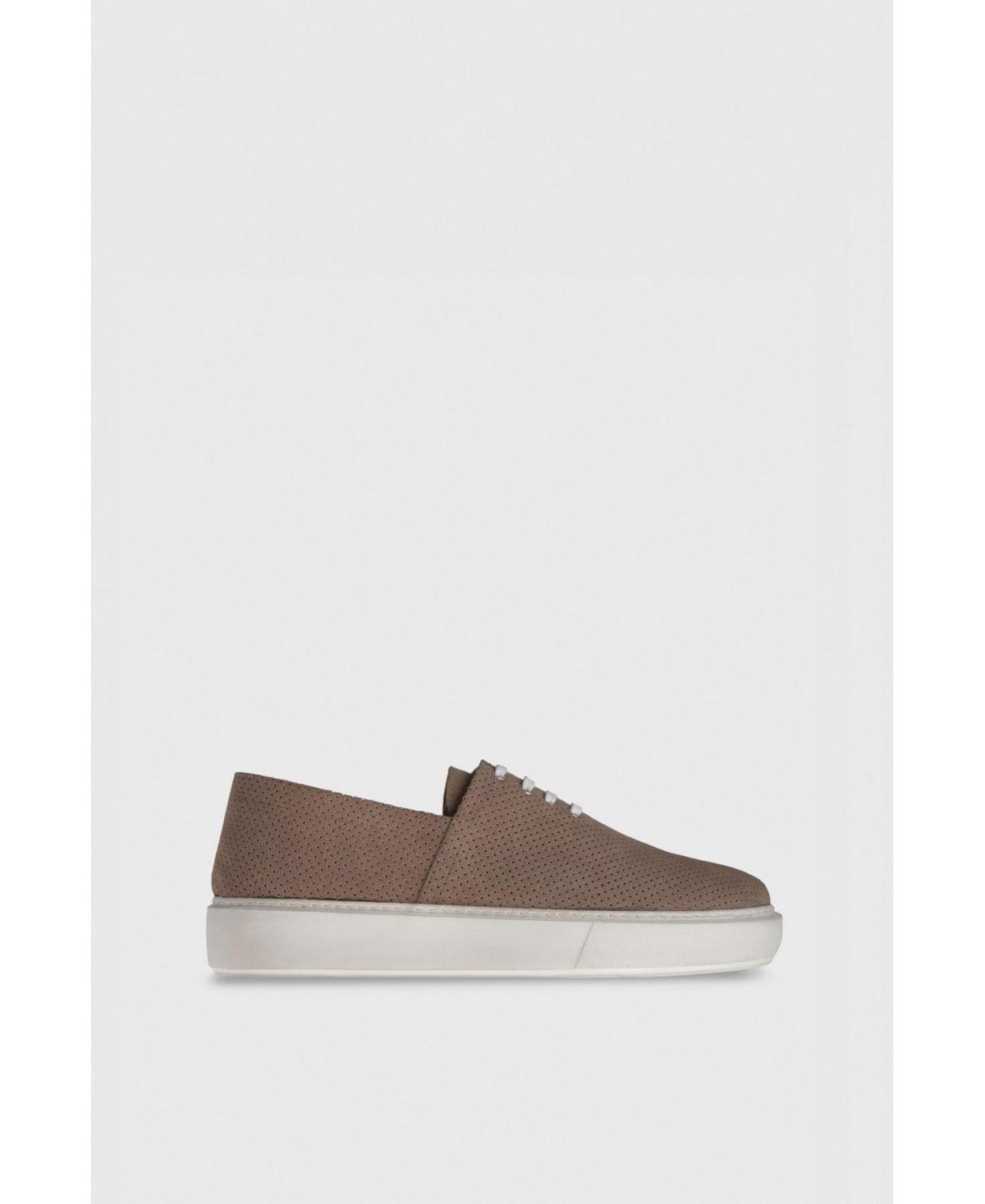 Furniq Uk Mens Perforated Real Suede Low Top Sneaker Product Image