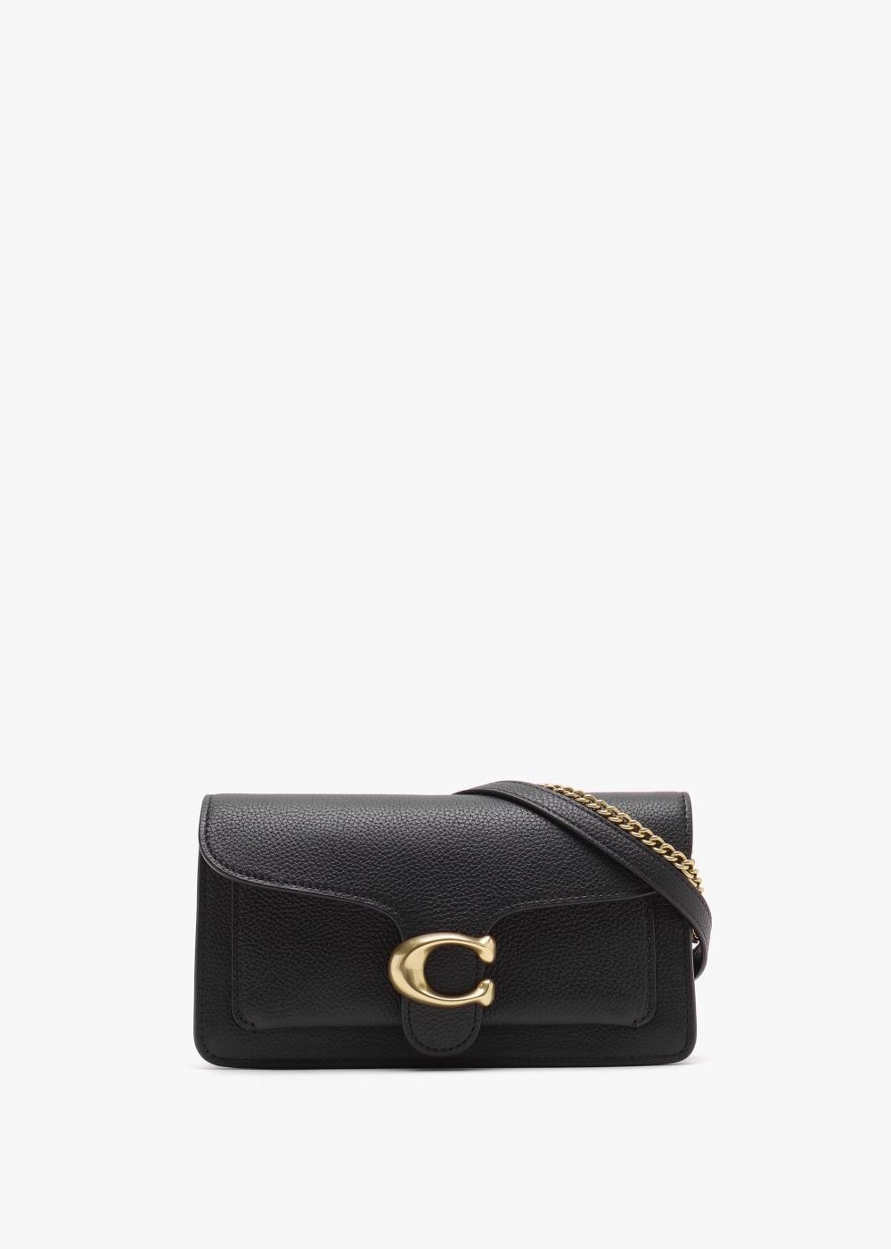 Leather Tabby Clutch Bag In Black Fabric Product Image