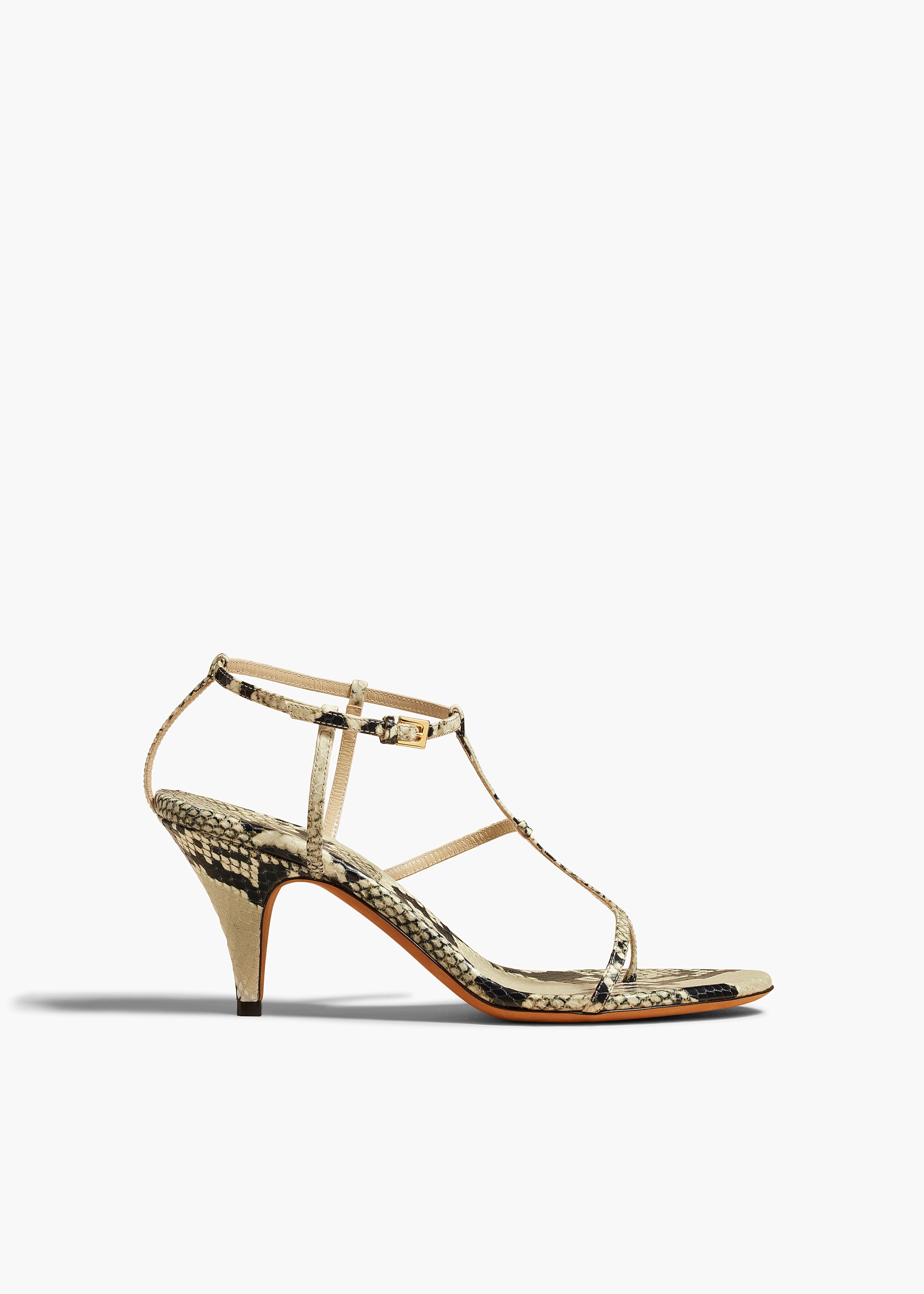 Jones Heel Sandal in Natural Python-Embossed Leather Product Image