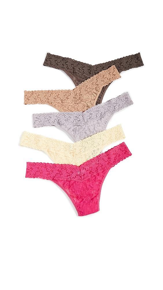 Hanky Panky Extended Size 5 Pack Signature Lace Thongs | Shopbop Product Image