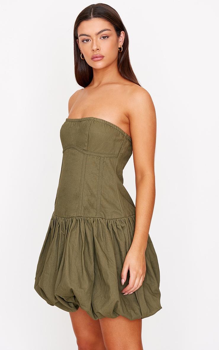 Khaki Premium Twill Puffball Dress Product Image