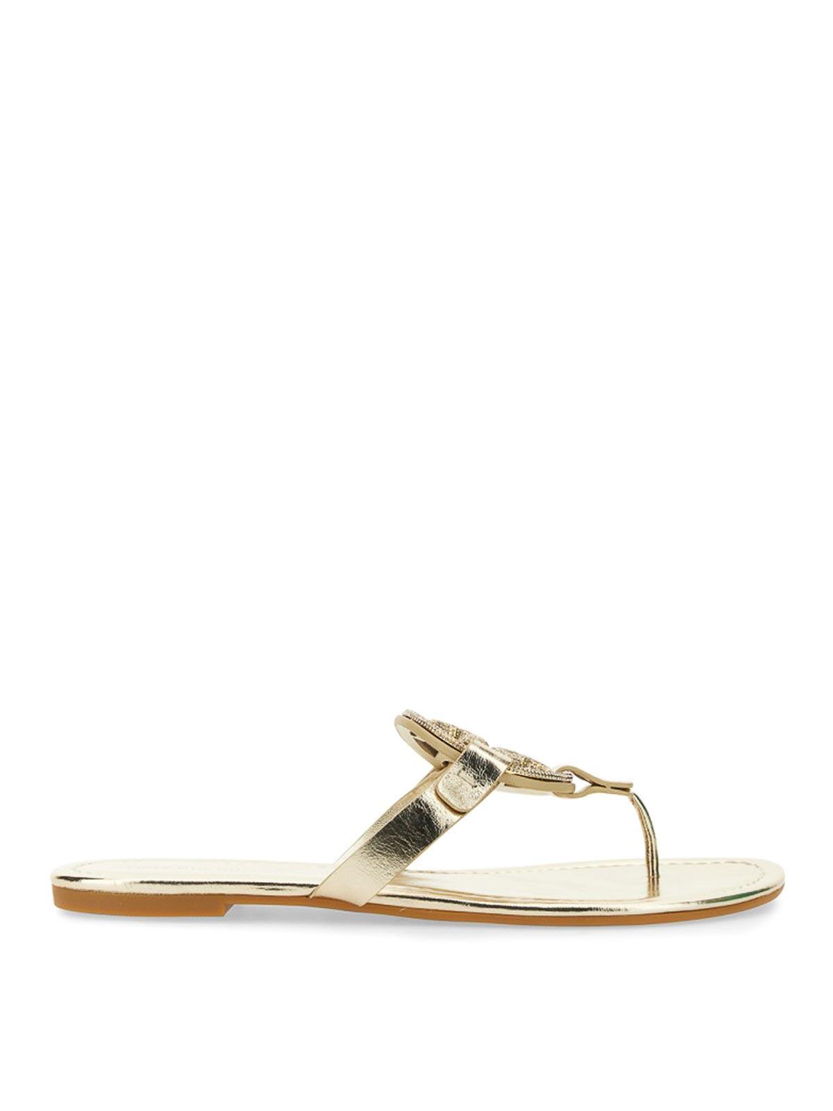 TORY BURCH Miller Pave Sandal Shoes In Gold Product Image