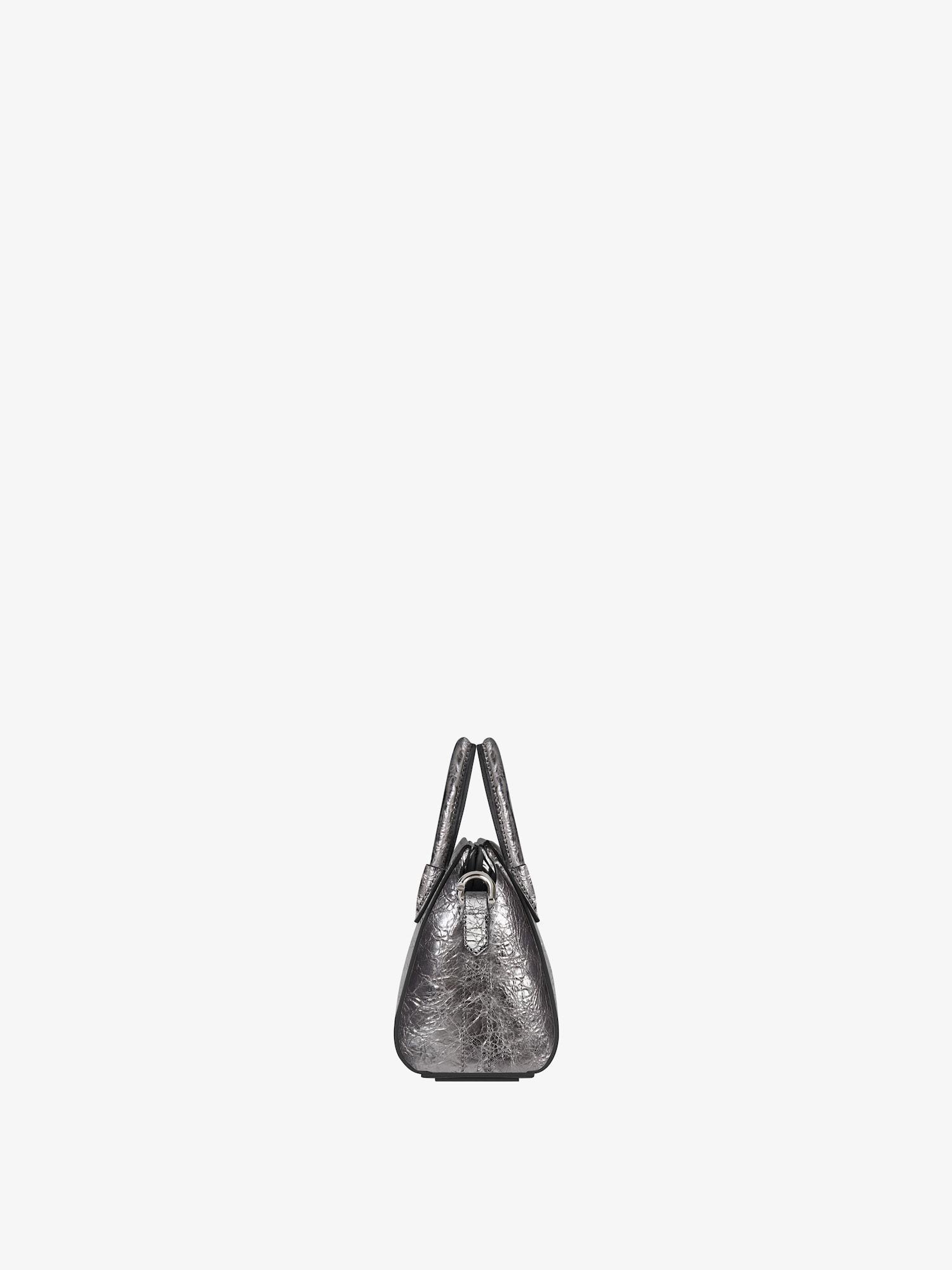 Micro Antigona bag in laminated leather Product Image