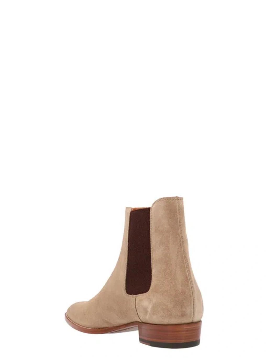 SAINT LAURENT Wyatt Suede Chelsea Boots In 9870 New Sigaro Product Image