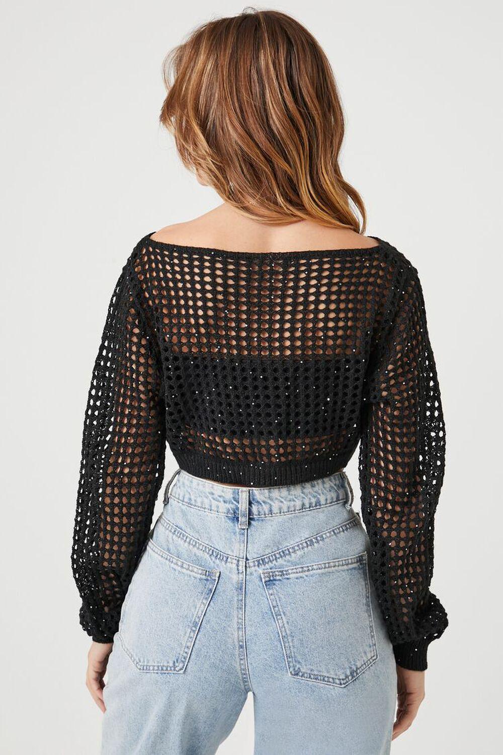 Cropped Open-Knit Sweater Top | Forever 21 Product Image