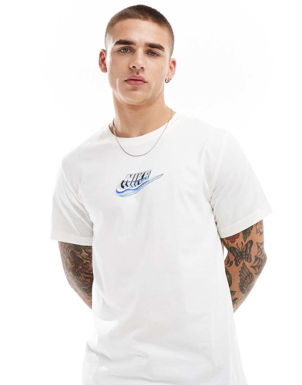 Nike Swoosh logo graphic T-shirt in white Product Image