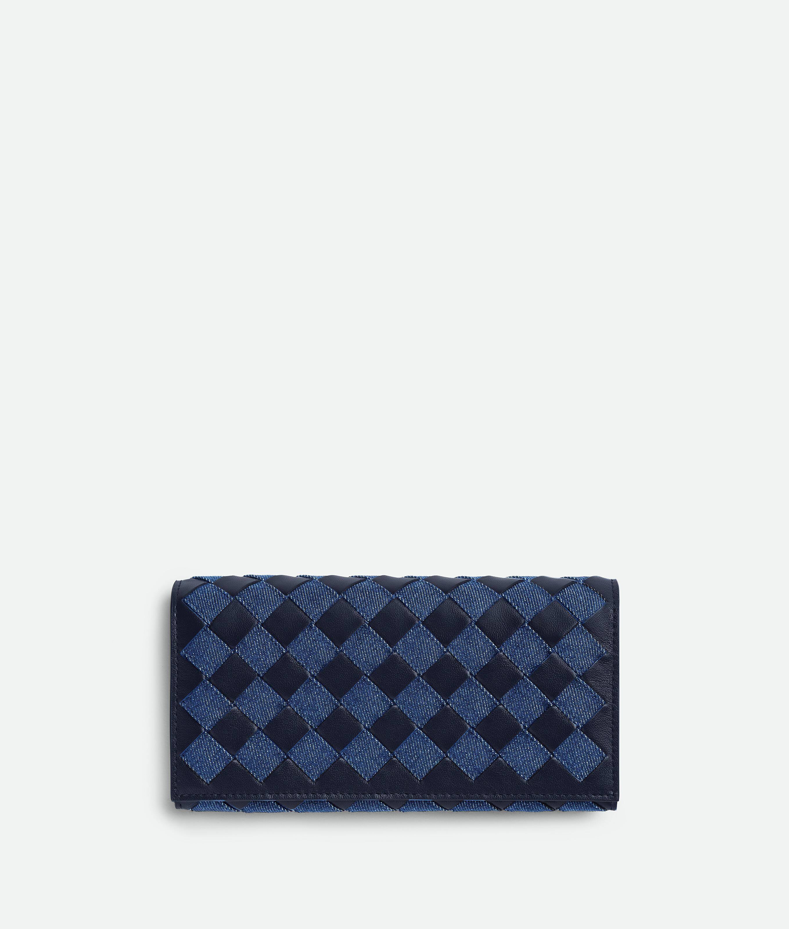 Women's Intrecciato Large Flap Wallet in Abyss / Indigo Product Image