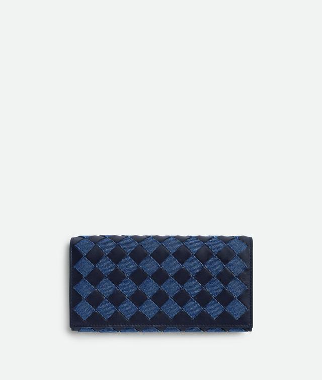 Women's Intrecciato Large Flap Wallet in Abyss / Indigo Product Image