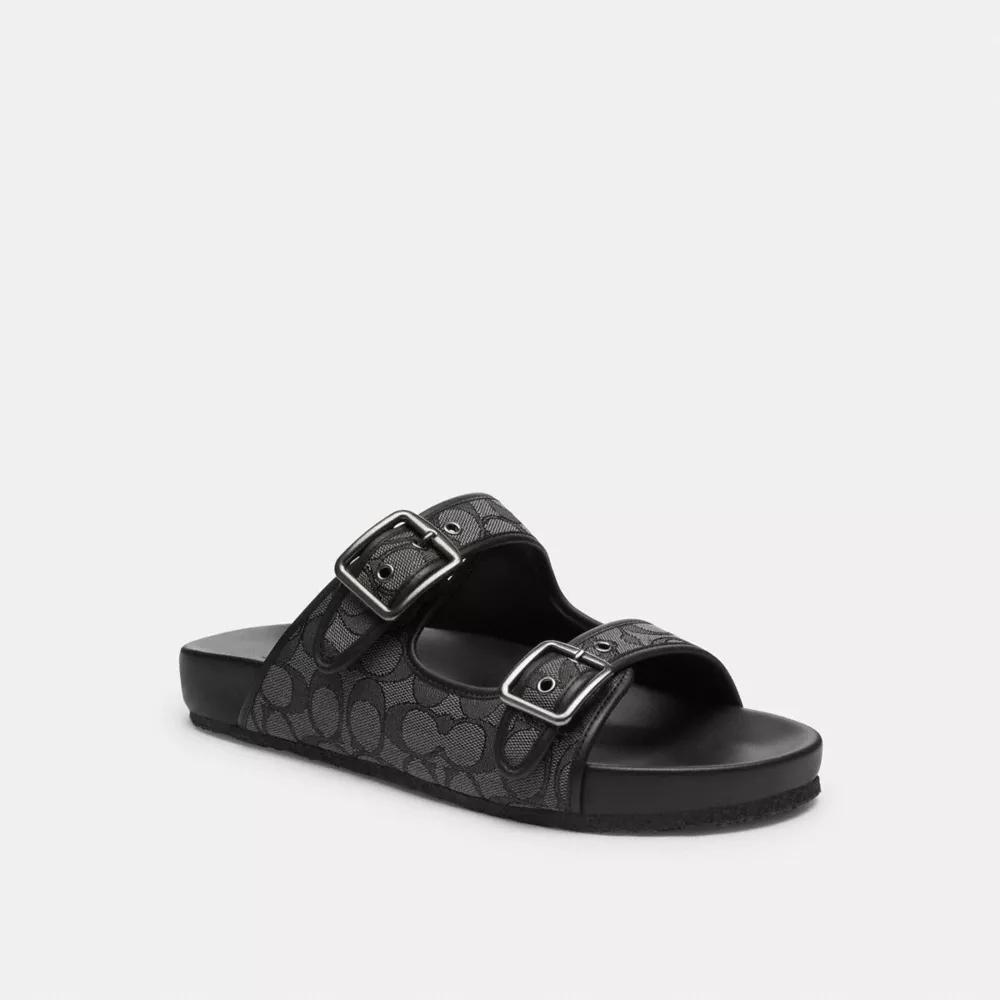 Buckle Strap Sandal In Signature Jacquard Product Image