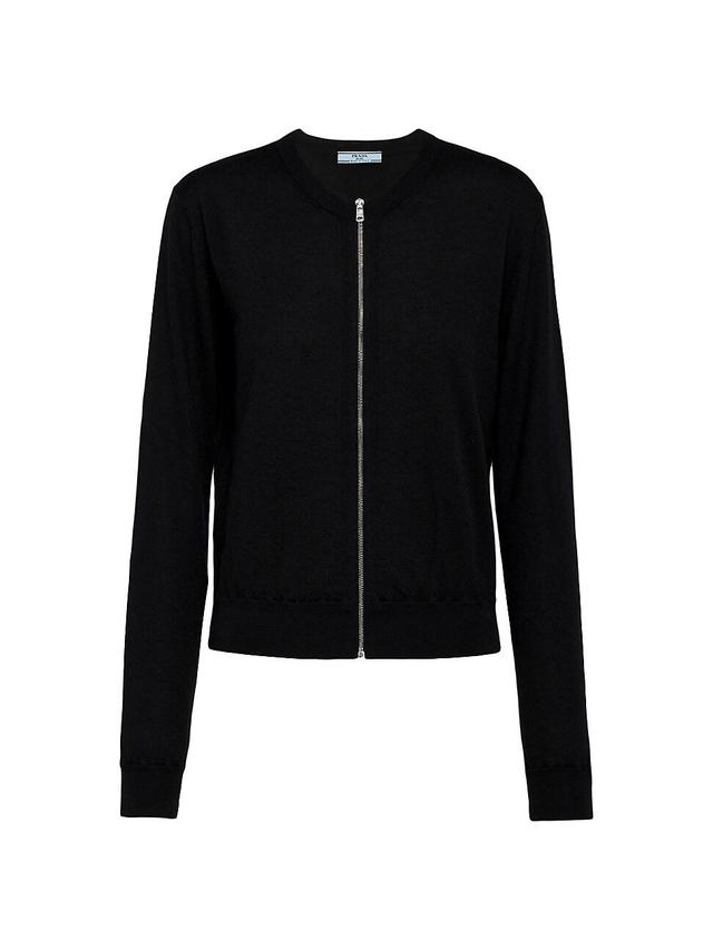 Womens Cashmere Zipper Cardigan Product Image