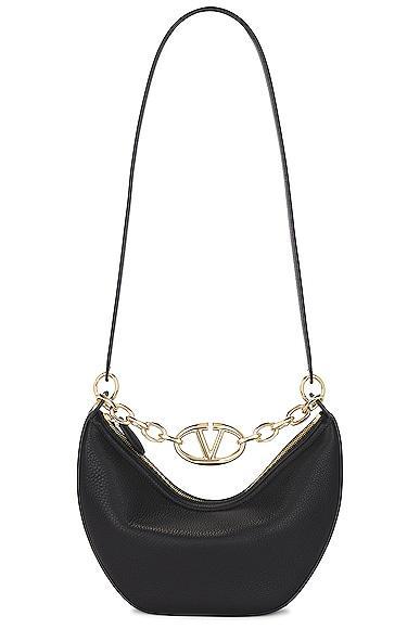 Womens Small VLogo Moon Hobo Bag In Leather With Chain Product Image