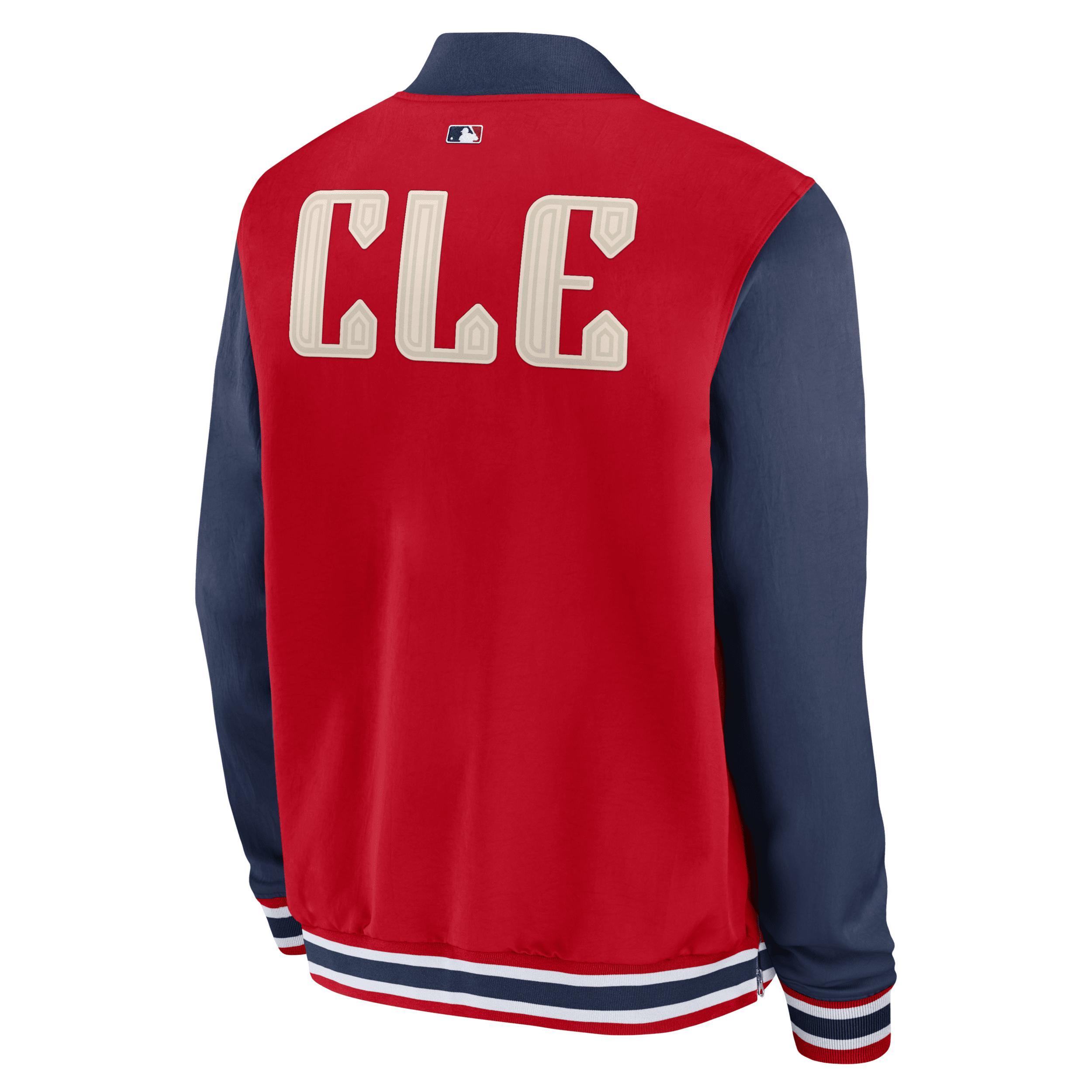 Cleveland Guardians Authentic Collection City Connect Game Time Nike Mens MLB Full-Zip Bomber Jacket Product Image