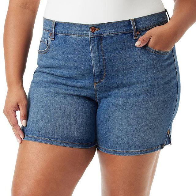 Gloria Vanderbilt Amanda Womens Plus Mid Rise Denim Short Product Image