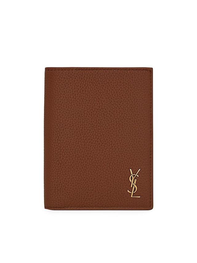 Mens Tiny Cassandre Credit Card Wallet in Grained Leather Product Image