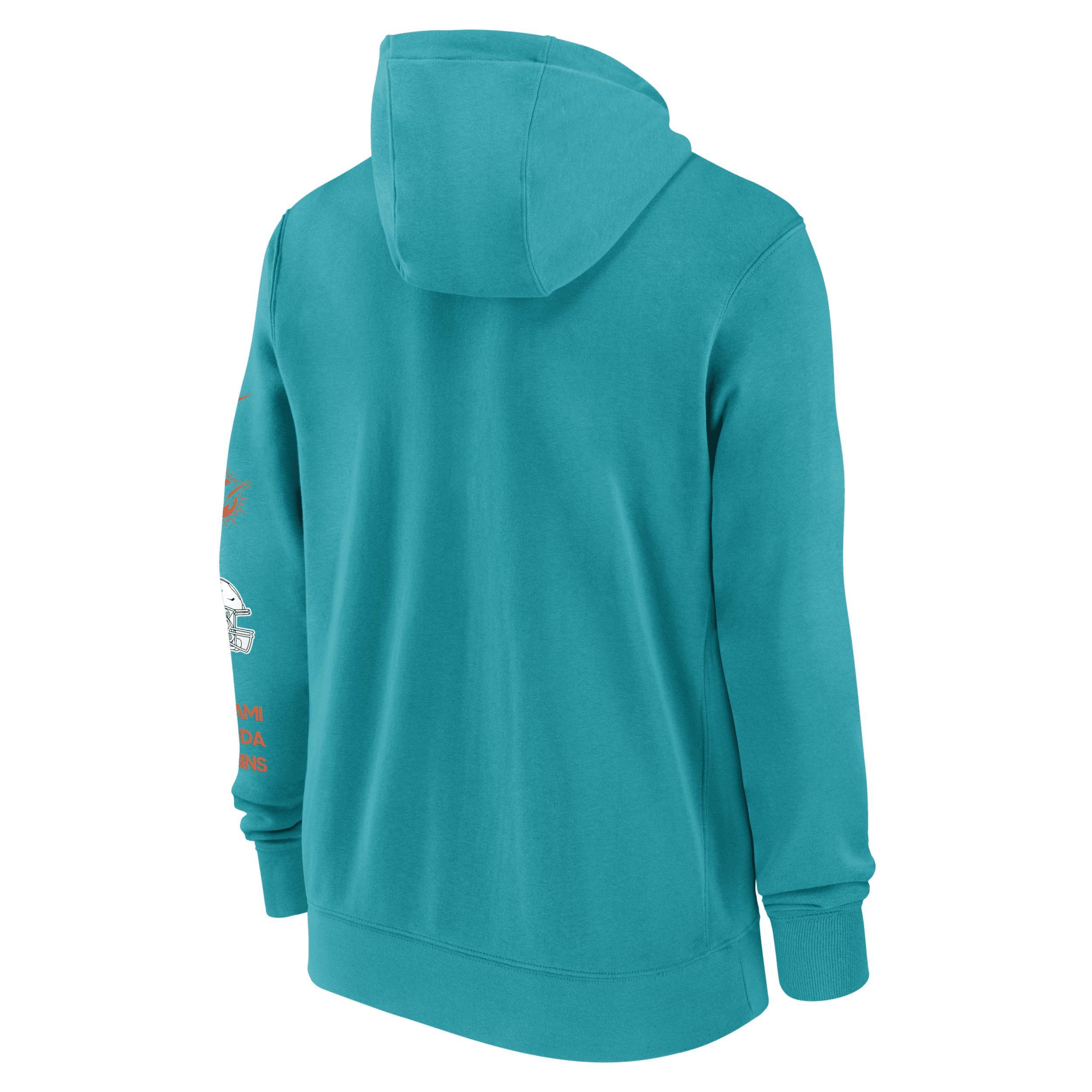 Miami Dolphins Club Nike Men's NFL Full-Zip Hoodie Product Image