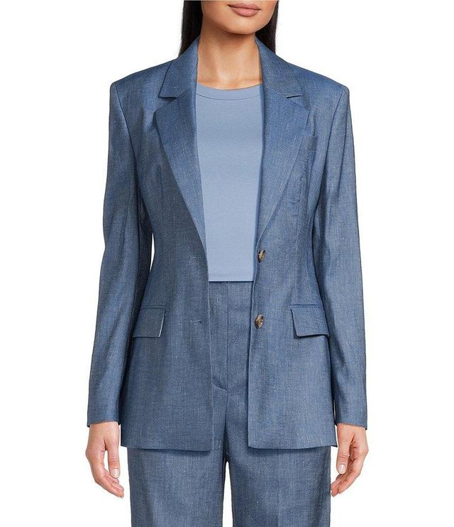 BOSS by Hugo Boss Jerela Linen-Blend Single Breasted Coordinating Pocketed Blazer Product Image