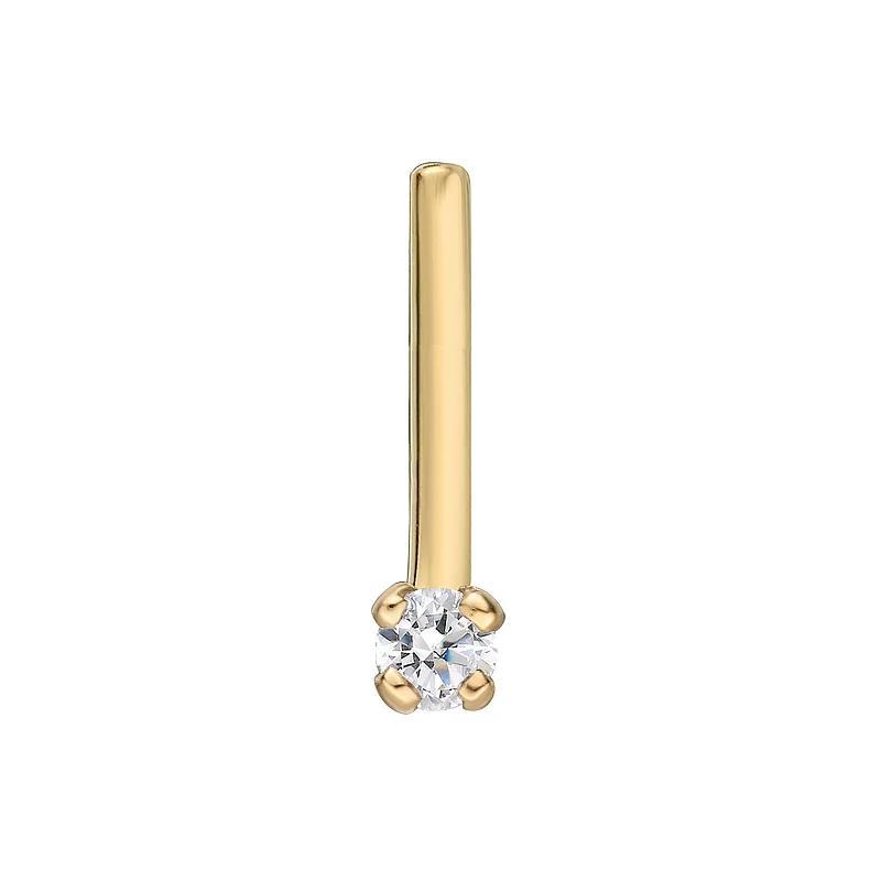 Lila Moon 14k Gold Lab-Grown Diamond Accent L-Shape Nose Stud, Womens Product Image