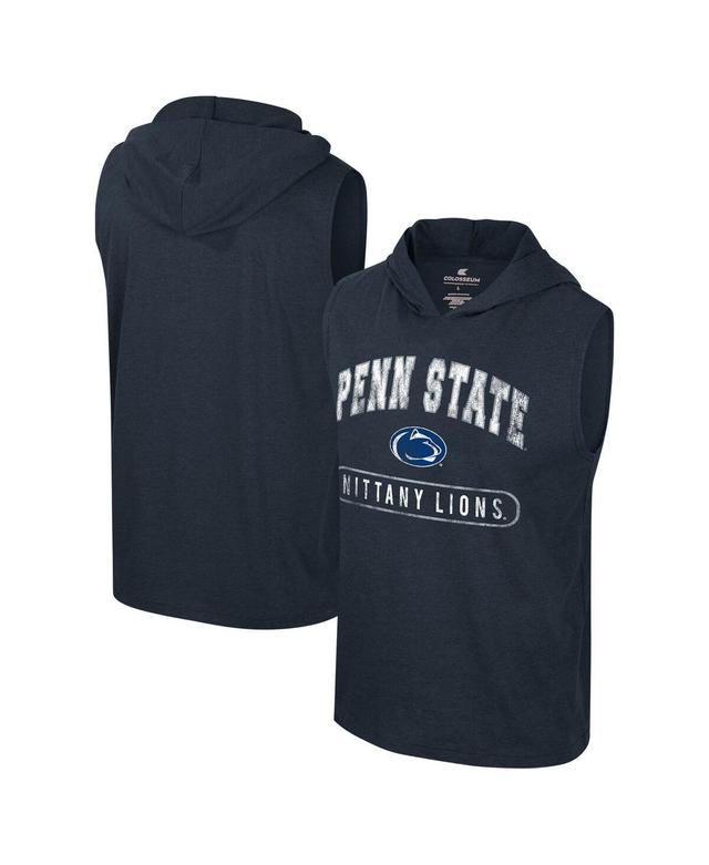 Colosseum Mens Navy Penn State Nittany Lions Varsity Sleeveless Hoodie Tank Top Product Image