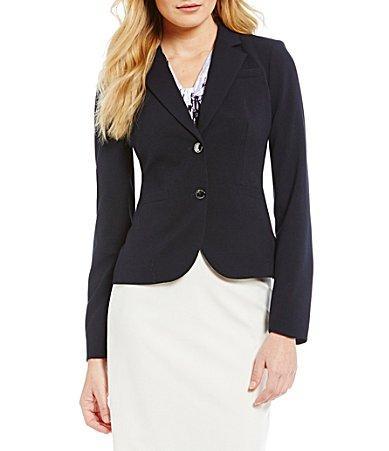 Calvin Klein Women's Two Button Lux Blazer (Petite, Standard, Plus) Women's Suits Sets Product Image