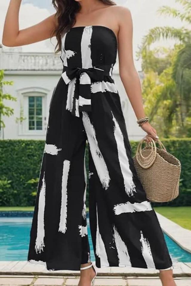 Printed Strapless Jumpsuit Product Image