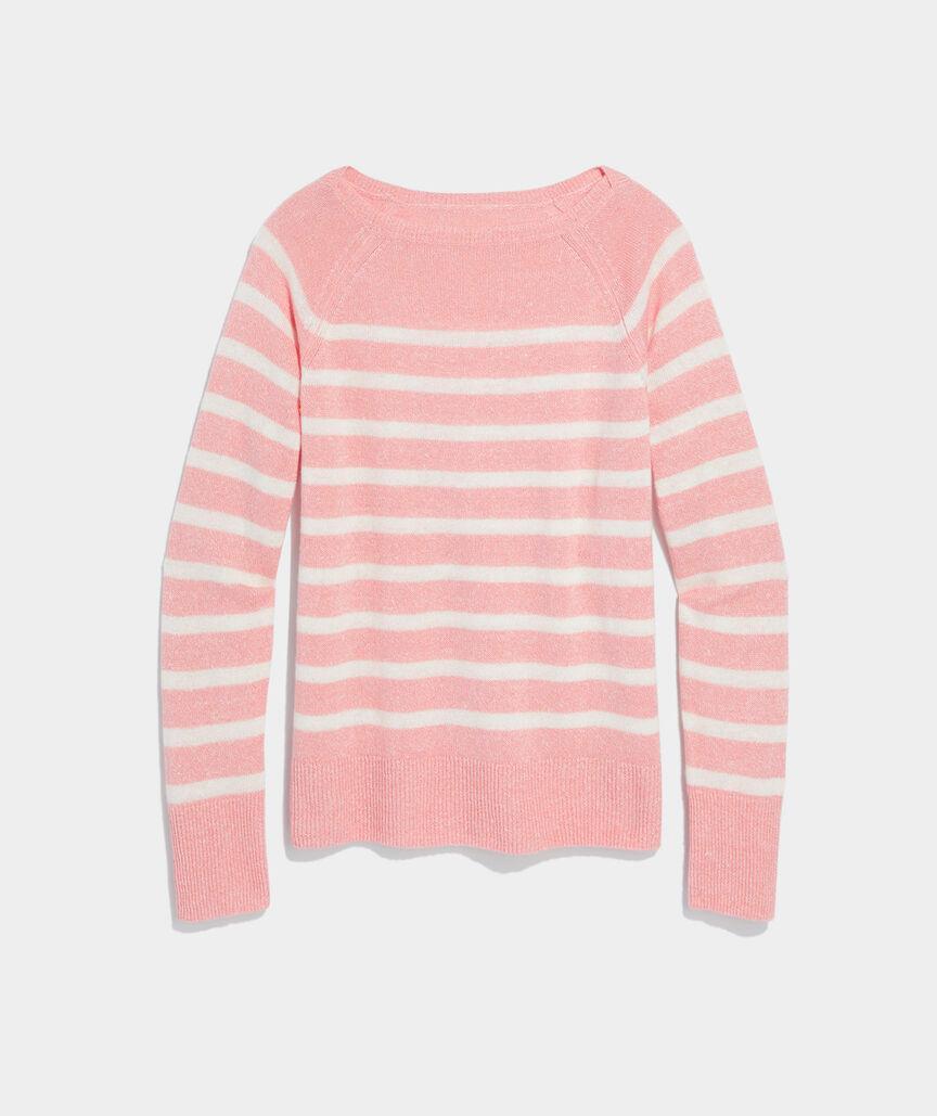 Linen Cashmere Striped Boatneck Sweater Product Image