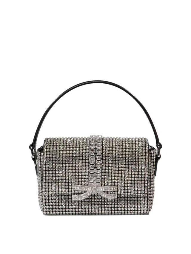 Self Portrait "chainmail" Shoulder Bag In Silver Product Image