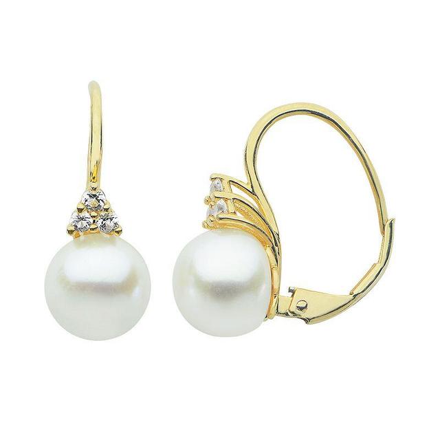 PearLustre by Imperial 14k Gold Over Silver Freshwater Cultured Pearl Drop Earrings, Womens, White Product Image