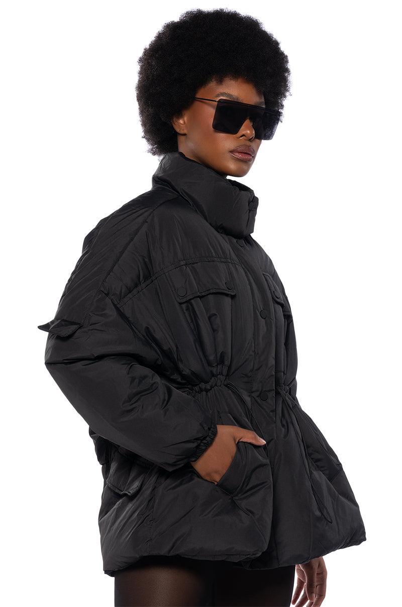 CLASSIC CINCHED WAIST PUFFER JACKET Product Image