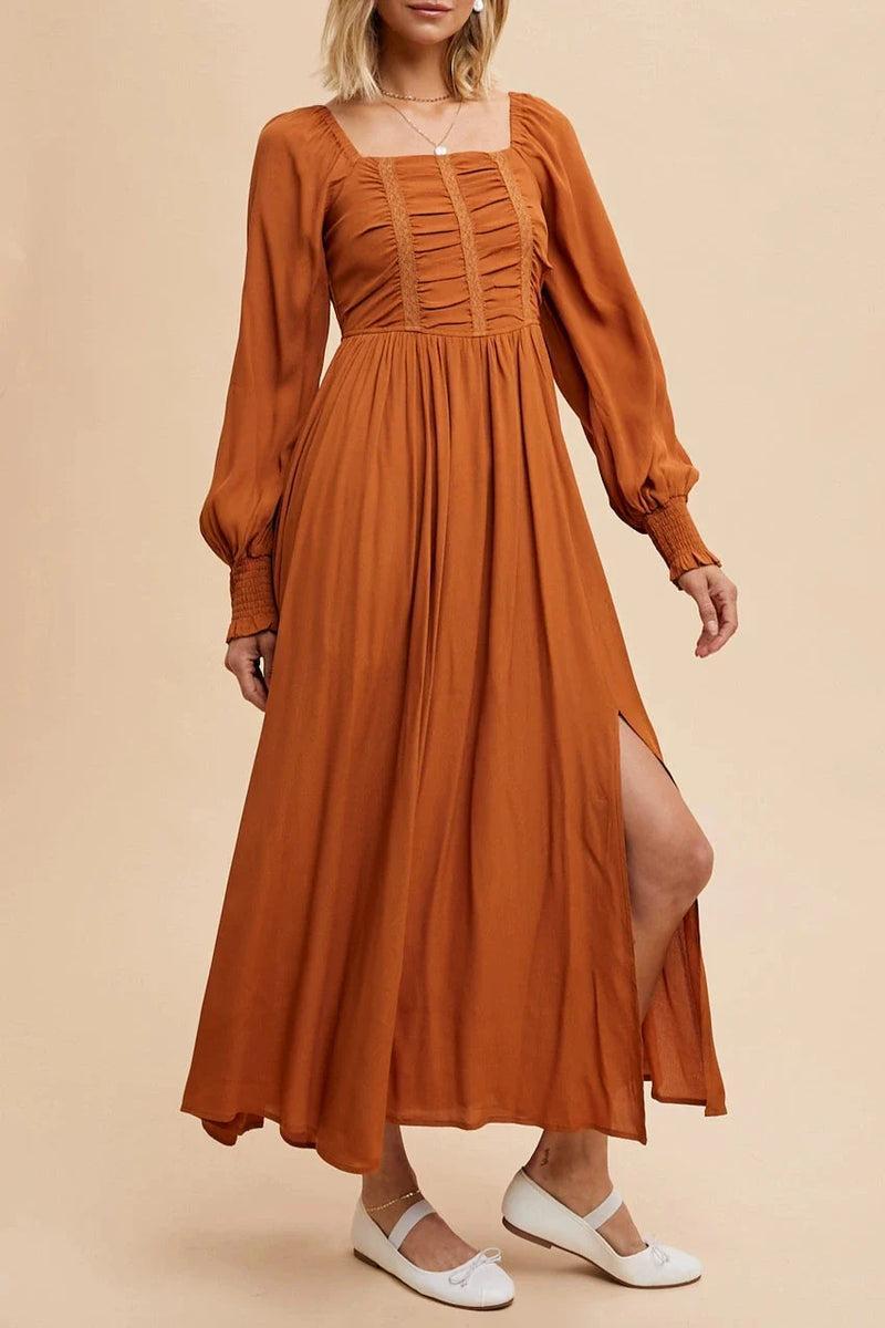 Rust Ruched Maxi" Product Image