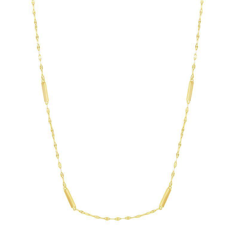 Sterling Silver Bars Twist Chain Necklace, Womens 14k Gold Plated Product Image