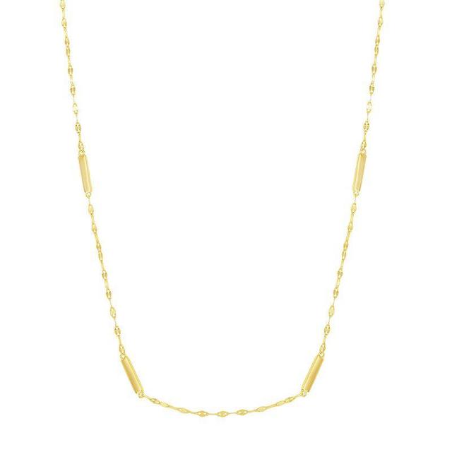 Sterling Silver Bars Twist Chain Necklace, Womens Yellow Product Image