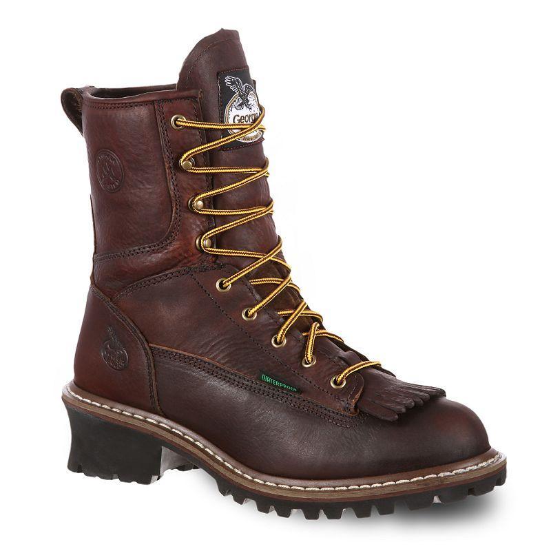 Georgia Boots Logger Mens Waterproof Steel Toe Work Boots Brown Product Image