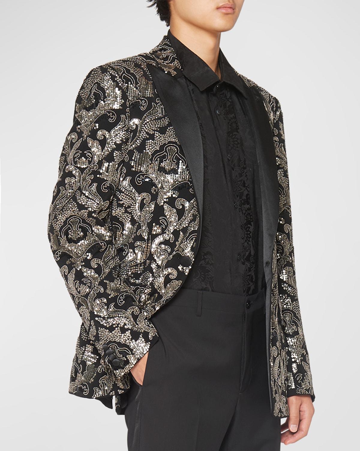 Etro Men's Fuji Beaded Tuxedo Jacket - Size: 52R EU (41R US) - BLACK Product Image