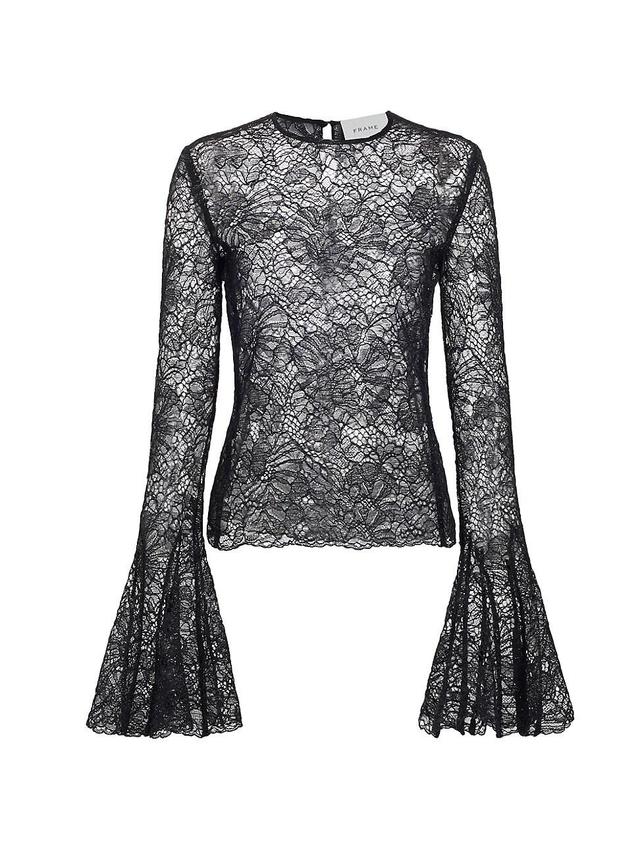 Womens Lace Bell-Sleeve Top Product Image