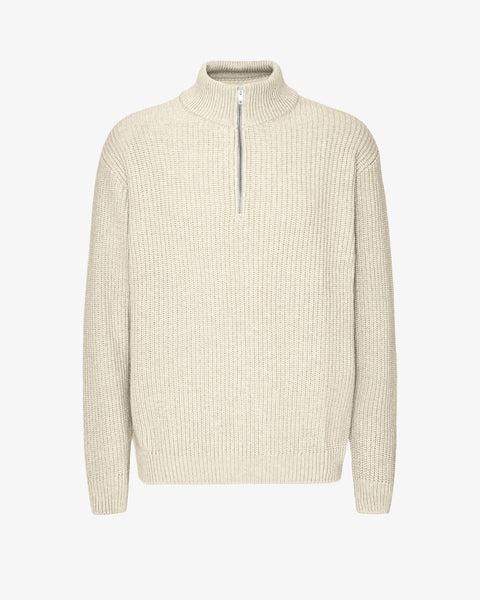 Merino Quarter Zip - Ivory White Product Image