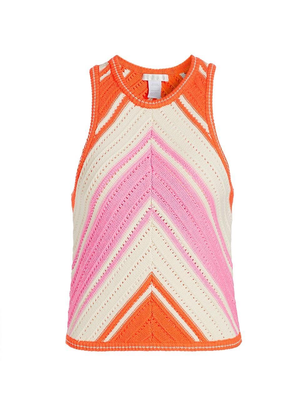 Womens Chevron Cotton Crochet Tank product image