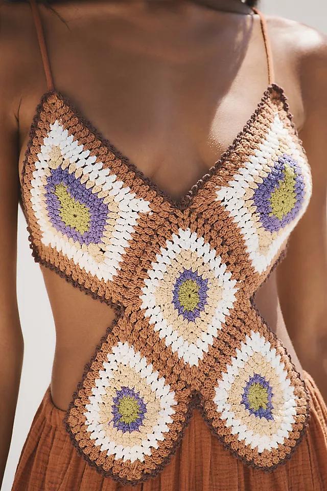 By Anthropologie Boho Crochet Twofer Jumpsuit Product Image