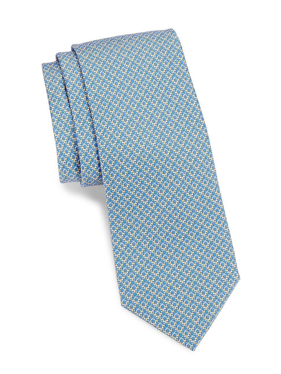 FERRAGAMO Gancini Pattern Silk Tie Product Image