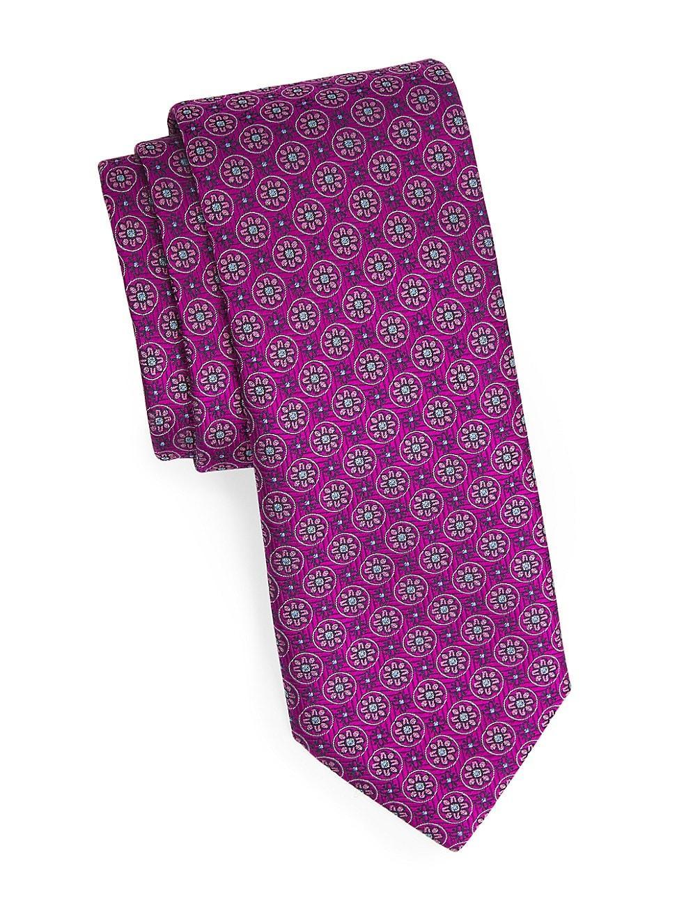 Mens Floral Rosette Silk Tie Product Image