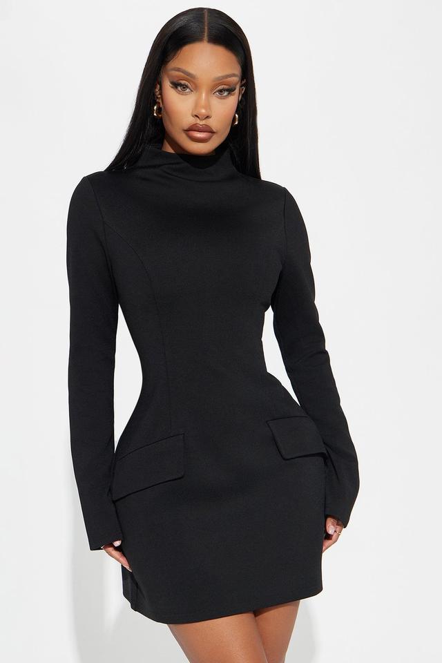 Above Average Ponte Mini Dress - Black Product Image