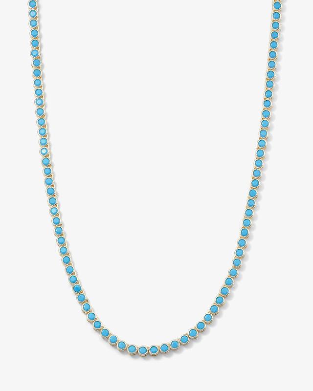 Baroness Tennis Necklace 15" - Gold|Turquoise Diamondettes Product Image